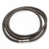 Braided Leather 3-Wrap Bracelet 23.6" 13 Colors Magnetic