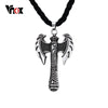 Norse Warrior Silver Stainless Steel Pendant With Black Cord 23"- 25" Unisex