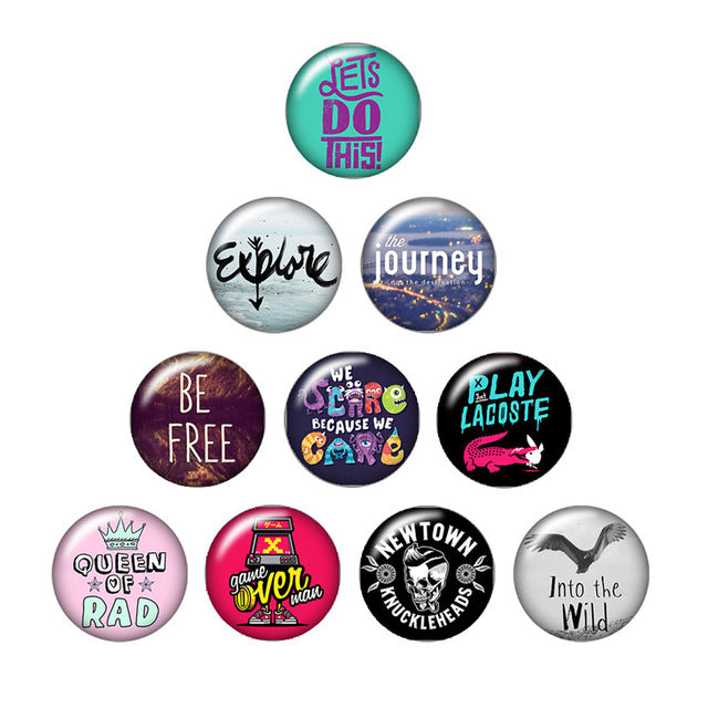 Modern Viking Spirit 10-Set 18 mm Snap Buttons Glass/Alloy Snap Button Jewelry Unisex