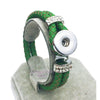 Braided Green Leather 18mm Snap Button Bracelet