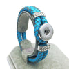 Braided Turquoise Leather 18mm Snap Button Bracelet