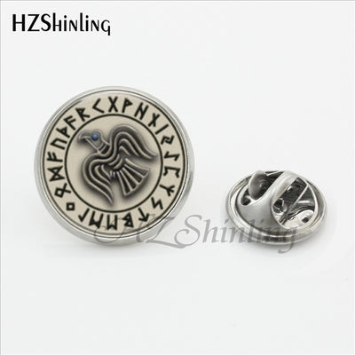 Norse Symbols Lapel Pins Silver Alloy 7 Designs Unisex