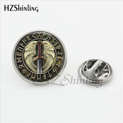 Norse Symbols Lapel Pins Silver Alloy 7 Designs Unisex