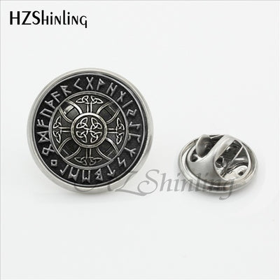 Norse Symbols Lapel Pins Silver Alloy 7 Designs Unisex