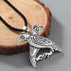 Odin's Ravens Pendant New Silver Stainless Steel Necklace 20” Chain