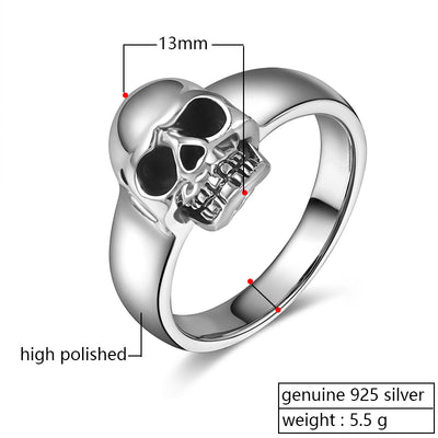 Viking/ Norse Skull 925 Sterling Silver Punk Vintage Quality Ring Sizes 7-13 Unisex