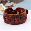 Norse Hand Crafted Braided Leather Wide Black Or Brown 7”  Bracelet