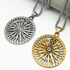 Viking/Norse Compass Silver or Gold Stainless Steel Pendant w/ Box Chain Necklace Unisex