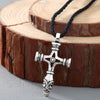 Norse Cross Silver Or Gold Zinc Pendant w/ 20" Black Cord Necklace Unisex