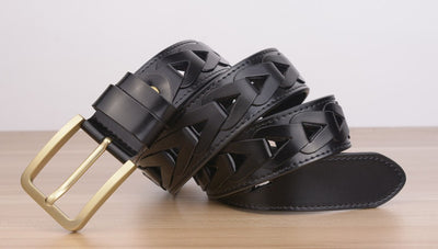 Interlocking Designer Belt Genuine Leather 4 Colors Size 43" 45" 47" & 49" Handcrafted