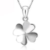 Lucky Clover Silver Stainless Steel 18" Necklace