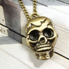 Viking /Norse Skull Bronze-Tone Zinc Hidden Pocket Watch 60 cm Necklace Unisex