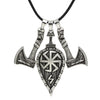 Viking Shield & Ax Silver or Gold Zinc Pendant 20" Cord Necklace
