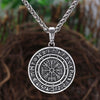 Odin Vegvisir Rune Silver Or Gold Zinc Pendant w/ Chain or Cord