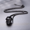 Sterling Silver Skull in Silver, Gold or Black & 22" Chain Necklace Unisex
