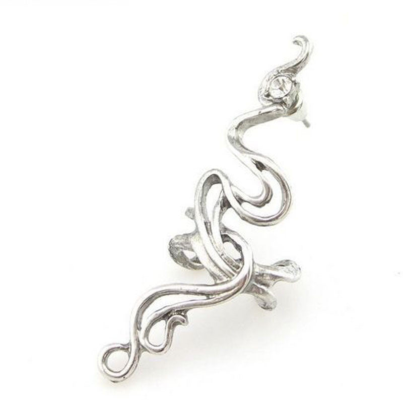 Viking/ Norse Art Silver Zinc Alloy Trendy Wrap Cuff Earring Unisex