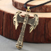 Viking Battle Tool Gold or Silver Pendant on  18" Leather Cord