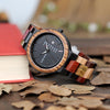 Norse Inspired Colorful Wood Watch Displays Day & Date Small or Large Dial Unisex