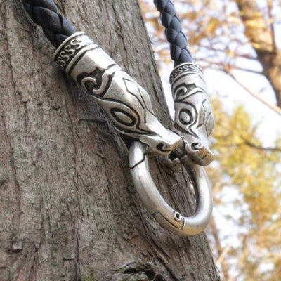 Black cord necklace discount silver clasp
