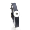 Snap Button  Black Leather Bracelet Fits18/20MM Snaps Buttons Trendy Unisex