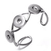 Lacy 3 Snap Button Silver-tone Alloy Cuff Bracelet Use 18mm Snap Buttons Unisex