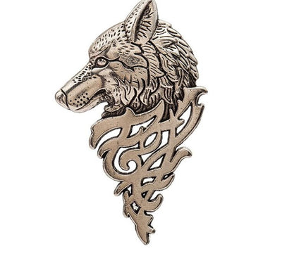 Viking/Norse Wolf 5.5 cm Zinc Lapel Pin Brooch  Gold-Tone Silver-Tone Or Bronze-Tone Unisex