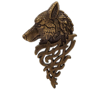 Viking/Norse Wolf 5.5 cm Zinc Lapel Pin Brooch  Gold-Tone Silver-Tone Or Bronze-Tone Unisex