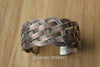 Viking/Norse Hand Crafted 3 Color Braided Copper Cuff Bangle Adjustable Unisex