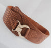 Croc-look Stretch Belt Fits 30"-38" Black or Tan