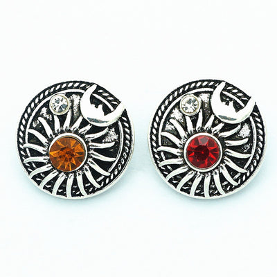 Viking Sol & Mani 18MM Metal Snap Buttons Silver-Tone Alloy Red or Orange