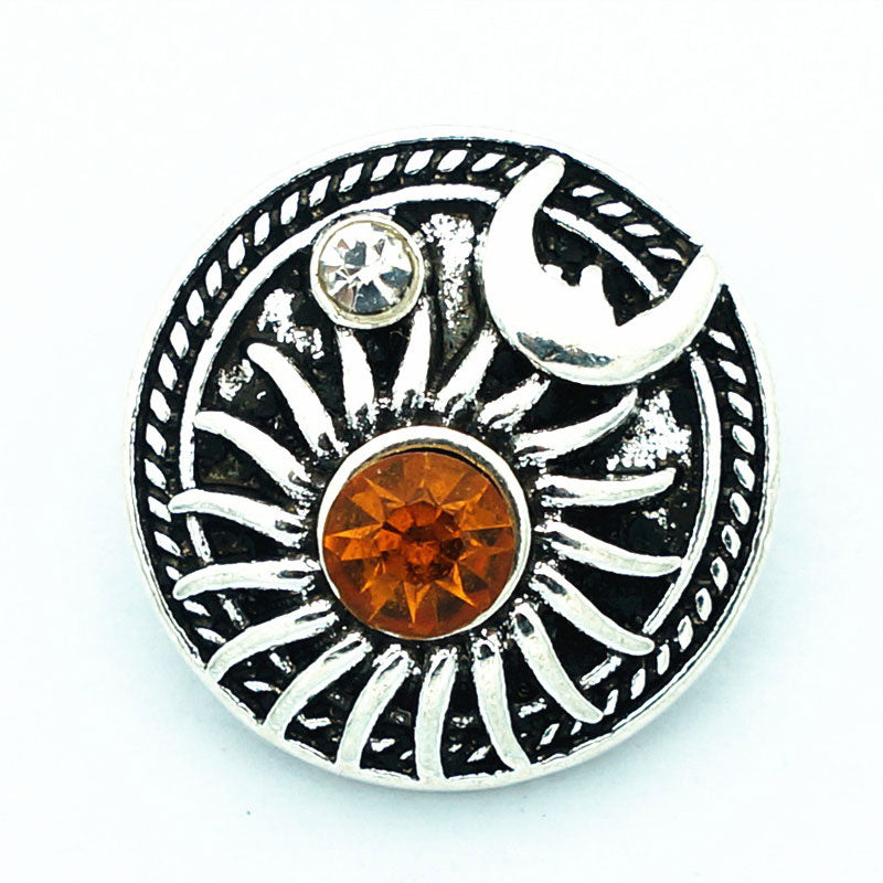 Viking Sol & Mani 18MM Metal Snap Buttons Silver-Tone Alloy Red or Orange