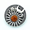 Viking Sol & Mani 18MM Metal Snap Buttons Silver-Tone Alloy Red or Orange