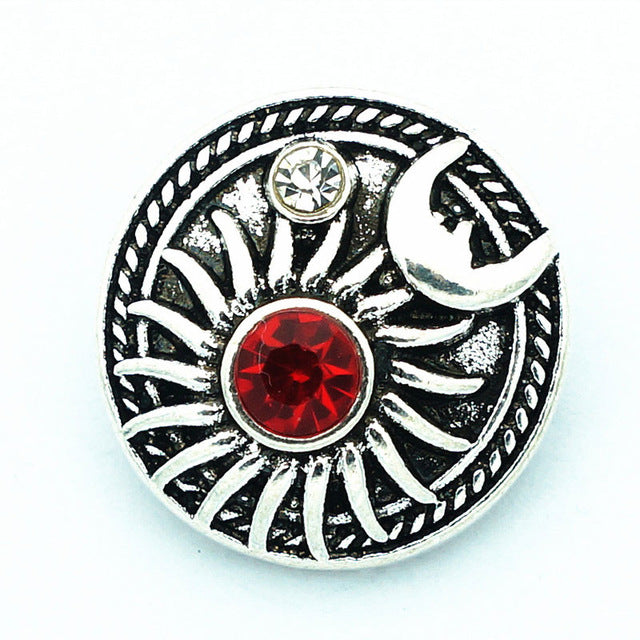 Viking Sol & Mani 18MM Metal Snap Buttons Silver-Tone Alloy Red or Orange