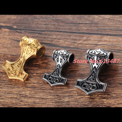 Norse Thor's Hammer Stainless Steel Silver or Gold 35 or 45 mm Pendant