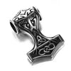 Norse Thor's Hammer Stainless Steel Silver or Gold 35 or 45 mm Pendant