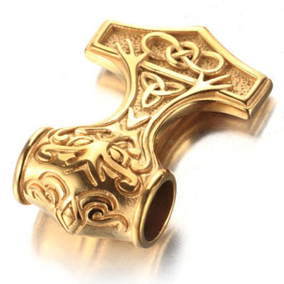 Norse Thor's Hammer Stainless Steel Silver or Gold 35 or 45 mm Pendant