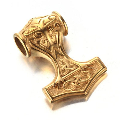 Norse Thor's Hammer Stainless Steel Silver or Gold 35 or 45 mm Pendant