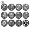 Vintage Shield Snap Buttons 12-Set Browns or Blacks 18 mm Snap Button Jewelry Unisex