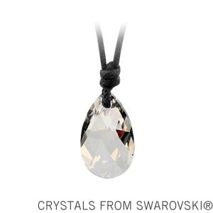 Vintage Teardrop Austrian Crystal Pendant 6 Colors 23" Cord Necklace Unisex