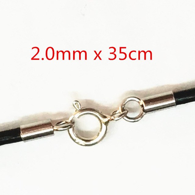 Black Leather 1.5/2/3mm Necklace 13.8"-25.6" 925 Sterling Silver Circle/ Lobster Clasp Unisex