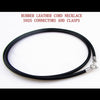 Rubber Leather Cord 1.5/2/3 mm Necklaces 15.7"- 25.7" 925 Sterling Silver Clasp