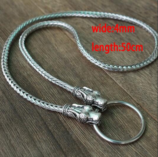 Viking Bronze/Silver Circle Clasp Necklace Brown/ Black Cord or Steel Chain 19.6-27.6" Unisex