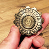 Viking Brass Gear Fidget Spinner Valknut & Runes Unisex in Necklace