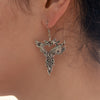 Norse Dragon Silver-tone Zinc Drop Earrings Viking Women Unisex