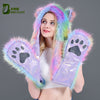 Cute Aurora Borealis Colorful Faux Fur Long Hood Hat