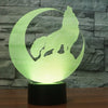 Viking 3D Wolf & Moon LED Lamp Changes 7 Colors USB (No Battery Required) Home Decor