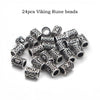 Runes Viking 24pcs Silver or Gold Zinc Hair/Beard Beads