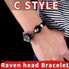 Mjolnir Stainless Steel & Black Leather Braided Bracelet 3 Sizes 7"- 8.6" Styles Unisex