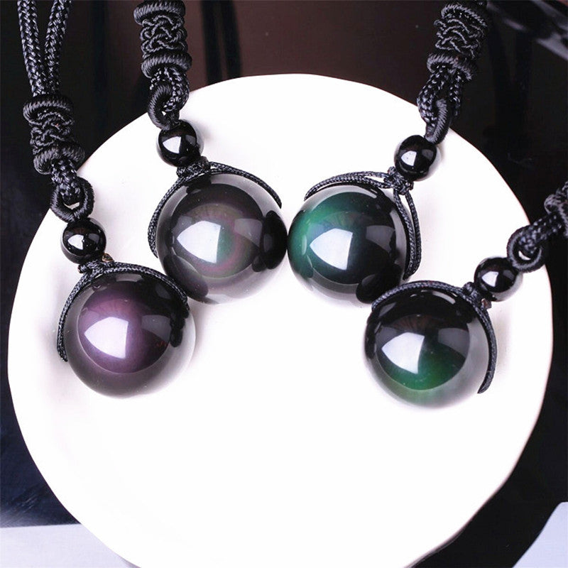 Rainbow eye obsidian necklace shop