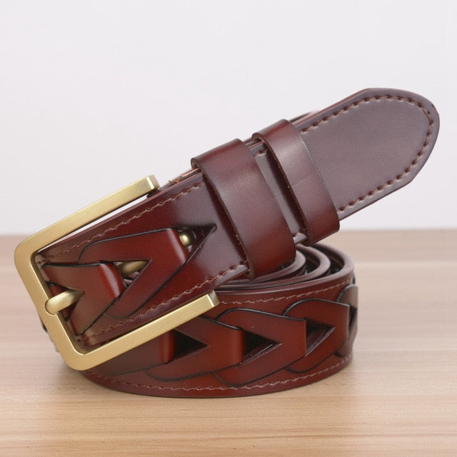 Quality Wide Retro Leather Belts 3 Colors Fits Waist 29-35 Inches Belt